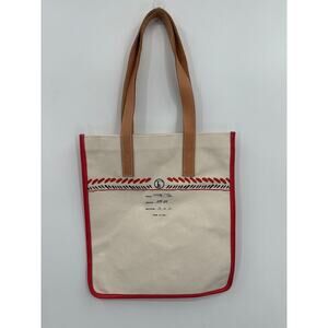 Fleabags Canvas Milk Tote Edition 27 of 60 Leather straps 13" x 14.5"